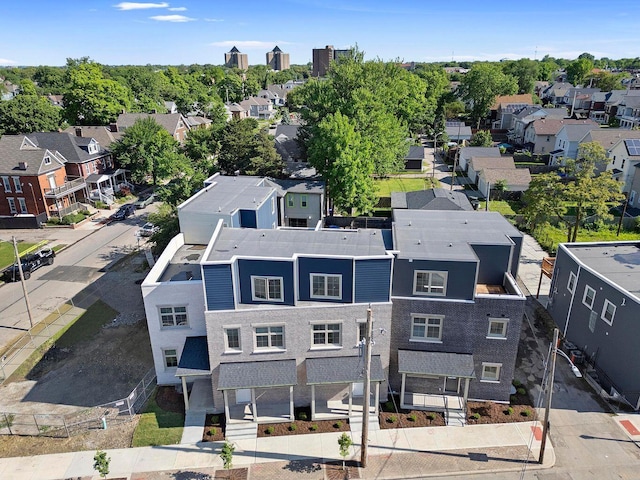 aerial view with a residential view
