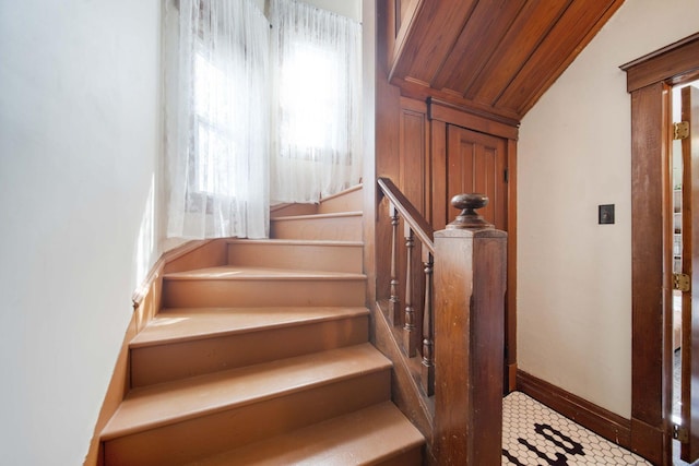 staircase with baseboards