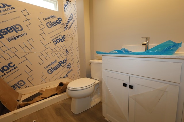 222 Silver Pine Ln, Lewis Center, OH 43035 - full bath featuring vanity, wood finished floors, and a shower