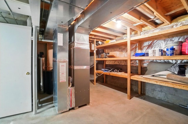 storage room with heating unit