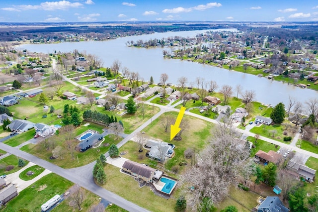 2600 Seneca Dr, London, OH 43140 - birds eye view of property with a residential view and a water view