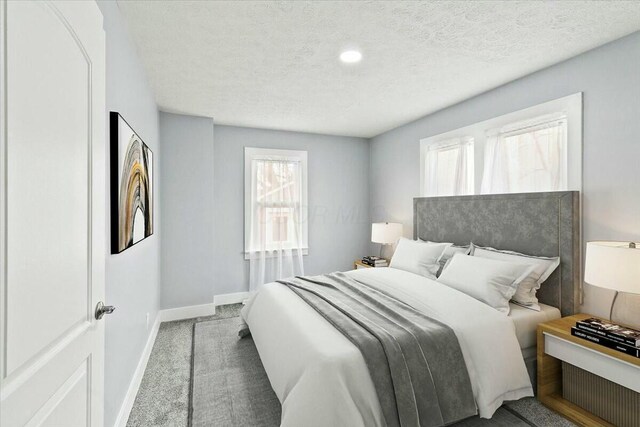 8119 State Route 366, Russells Point, OH 43348 - carpeted bedroom featuring baseboards and a textured ceiling