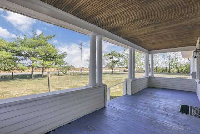 unfurnished sunroom with visible vents