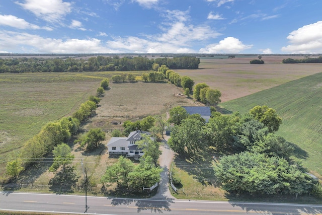 bird's eye view with a rural view