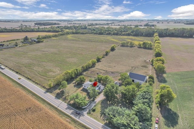 aerial view featuring a rural view