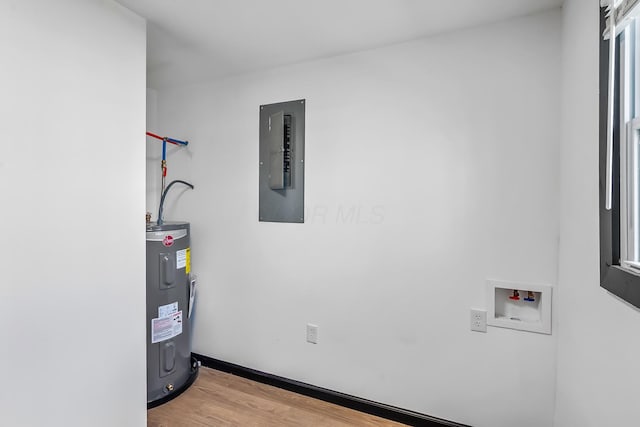 utilities featuring water heater and electric panel