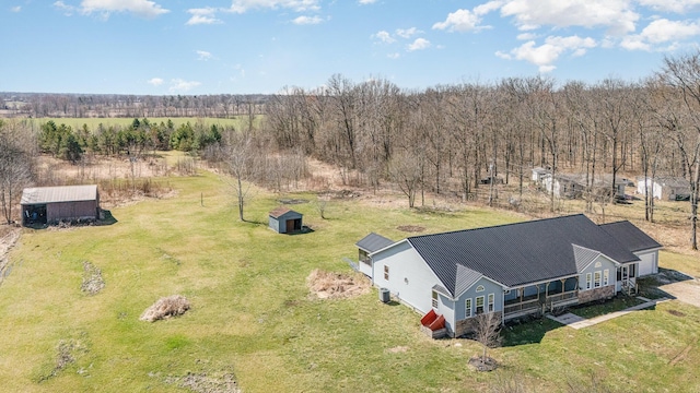 aerial view featuring a rural view