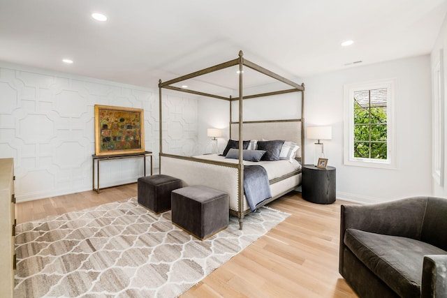 2252 Club Rd, Upper Arlington, OH 43221 - bedroom with baseboards, wood finished floors, and recessed lighting