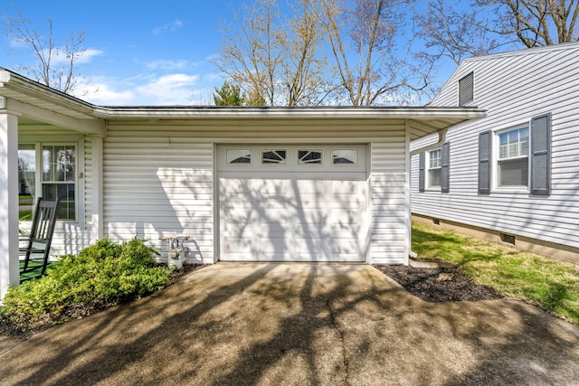 garage with driveway