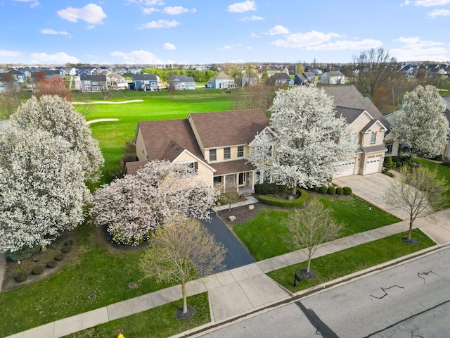 drone / aerial view with a residential view