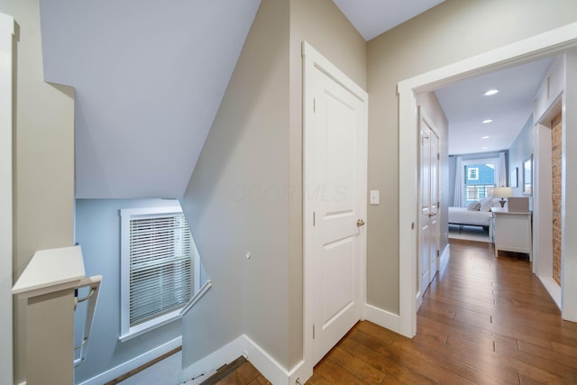 62 Sherman Ave, Columbus, OH 43205 - corridor featuring hardwood / wood-style flooring, baseboards, and recessed lighting