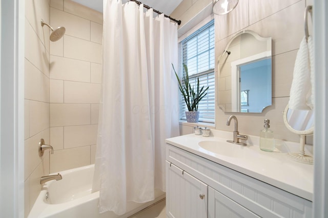 62 Sherman Ave, Columbus, OH 43205 - bathroom with shower / bathtub combination with curtain and vanity