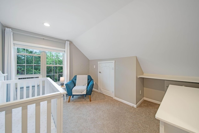 62 Sherman Ave, Columbus, OH 43205 - carpeted bedroom with vaulted ceiling and baseboards