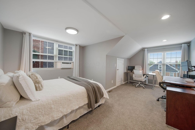 62 Sherman Ave, Columbus, OH 43205 - carpeted bedroom with an office area, baseboards, recessed lighting, and cooling unit