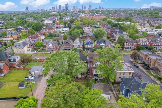 62 Sherman Ave, Columbus, OH 43205 - aerial view of property's location with nearby suburban area and city skyline