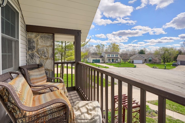 balcony with a residential view