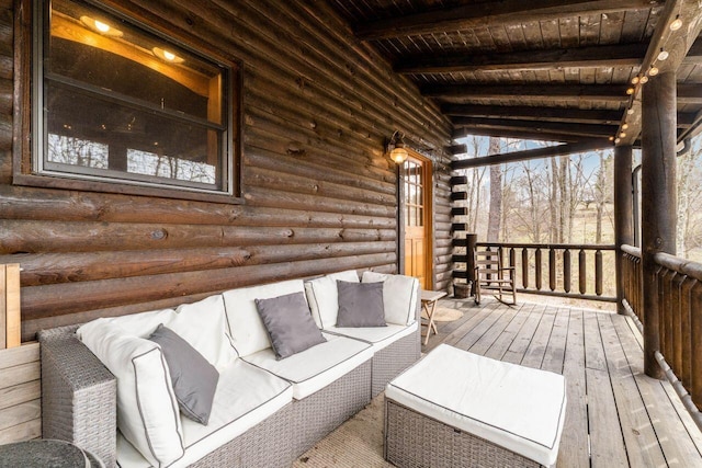 26063 Twin Fls, Rockbridge, OH 43149 - wooden terrace featuring an outdoor living space