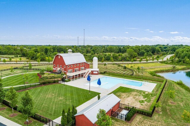 7711 Falcon Hill Ct, Plain City, OH 43064 - birds eye view of property with a water view