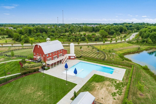 7711 Falcon Hill Ct, Plain City, OH 43064 - drone / aerial view featuring a water view