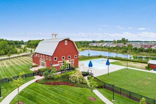 7711 Falcon Hill Ct, Plain City, OH 43064 - aerial view featuring a water view