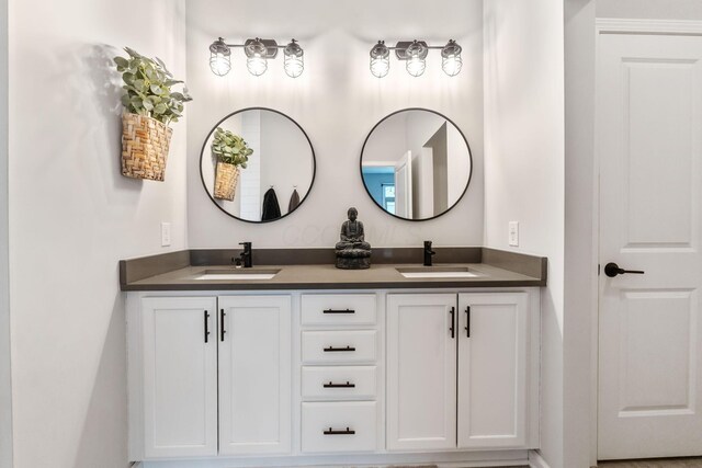 bathroom featuring double vanity and a sink