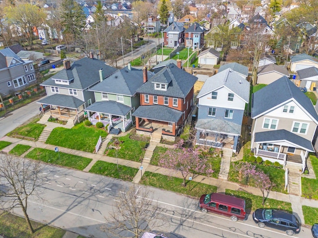 birds eye view of property with a residential view