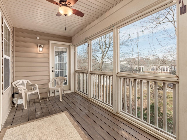6088 Sowerby Ln, Westerville, OH 43081 - sunroom / solarium featuring ceiling fan and a wealth of natural light