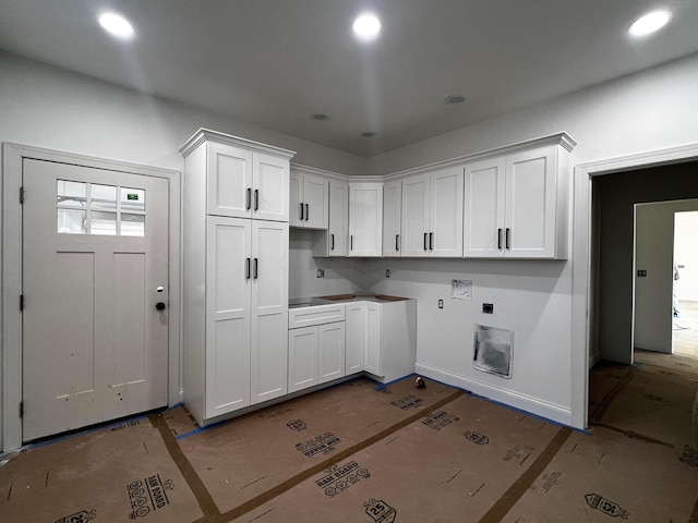 kitchen with white cabinetry