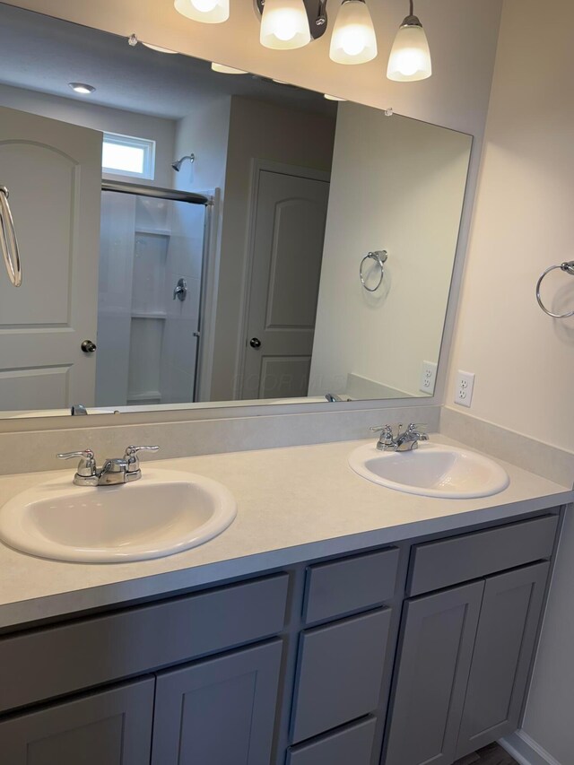 280 Dowler Dr Lot 349, South Bloomfield, OH 43103 - bathroom with a shower stall and double vanity