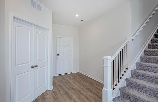 280 Dowler Dr Lot 349, South Bloomfield, OH 43103 - foyer entrance featuring wood finished floors, stairway, and recessed lighting
