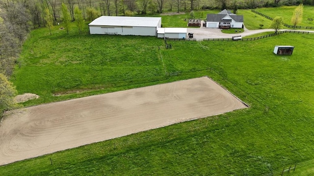 aerial view with a rural view