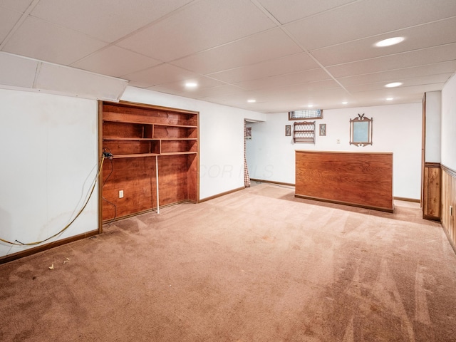 162 Juniper Ave, Westerville, OH 43081 - finished basement featuring carpet floors, a drop ceiling, and recessed lighting