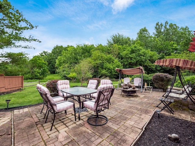162 Juniper Ave, Westerville, OH 43081 - view of patio with a fire pit and outdoor dining space