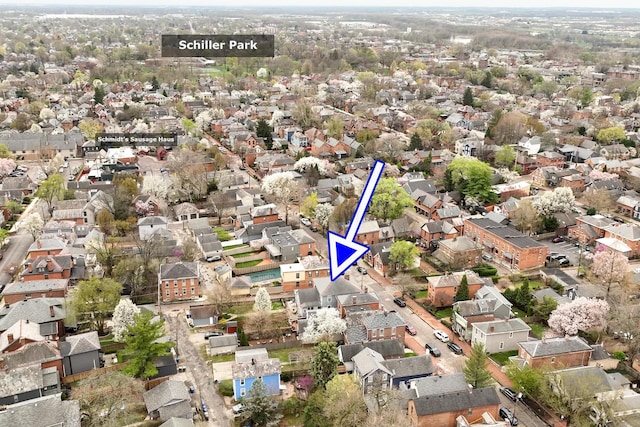 bird's eye view featuring a residential view