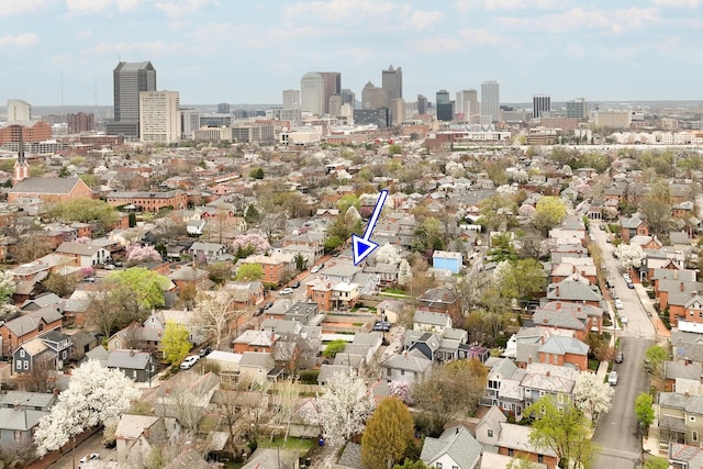 aerial view featuring a view of city