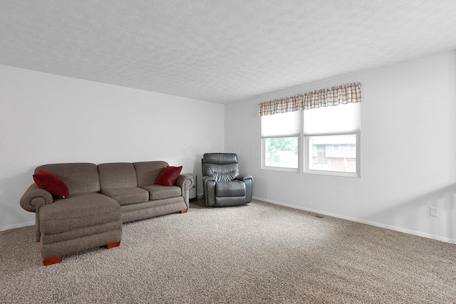 572 Sycamore Dr, Pickerington, OH 43147 - living area with carpet floors, a textured ceiling, and baseboards