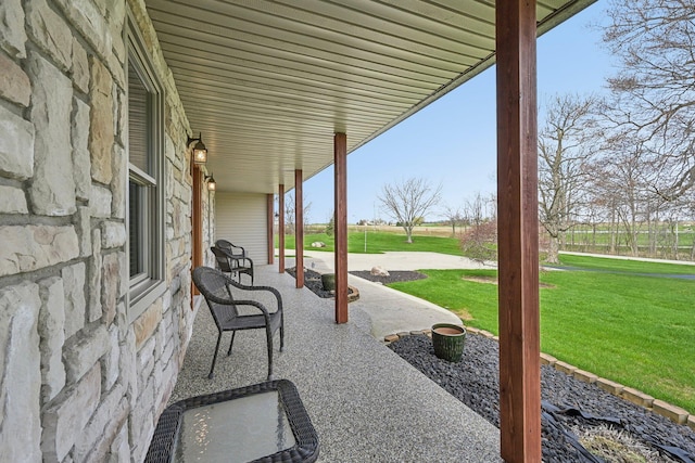 view of patio with covered porch