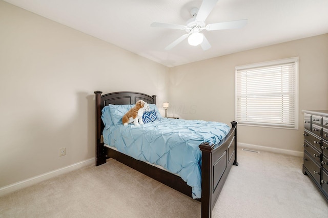 4568 Hickory Rock Dr, Powell, OH 43065 - bedroom featuring light colored carpet, a ceiling fan, and baseboards