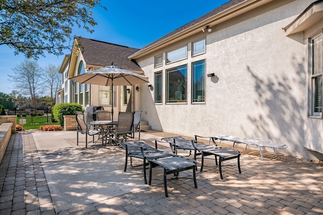 4568 Hickory Rock Dr, Powell, OH 43065 - view of patio / terrace featuring outdoor dining area and fence
