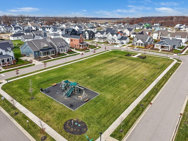 bird's eye view with a residential view