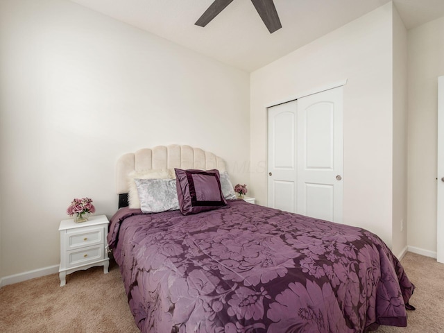9239 Horseshoe St, Plain City, OH 43064 - bedroom featuring carpet floors, baseboards, a closet, and ceiling fan