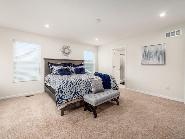 9239 Horseshoe St, Plain City, OH 43064 - carpeted bedroom featuring baseboards, visible vents, and recessed lighting