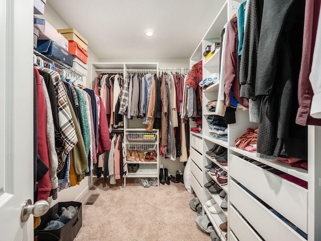 9239 Horseshoe St, Plain City, OH 43064 - walk in closet featuring visible vents and light carpet