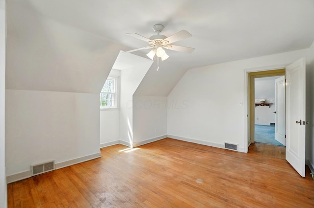 1800 Timberline Dr, Springfield, OH 45504 - bonus room with visible vents, light wood-style flooring, ceiling fan, and baseboards