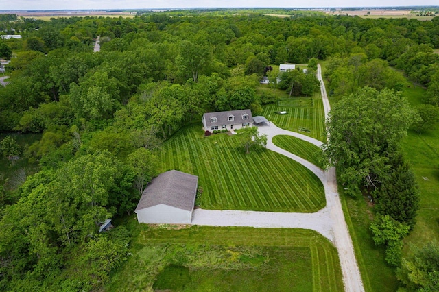 3040 Lafayette Plain City Rd, London, OH 43140 - aerial overview of property's location with a heavily wooded area and rural landscape