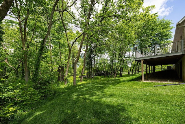 3040 Lafayette Plain City Rd, London, OH 43140 - view of green lawn with a wooden deck
