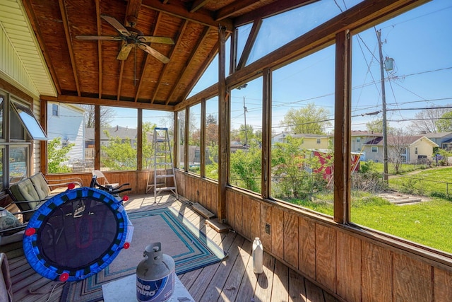 1473 Venice Dr, Columbus, OH 43207 - sunroom with ceiling fan and a healthy amount of sunlight
