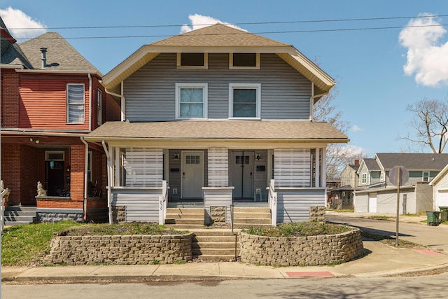 view of front of property with covered porch