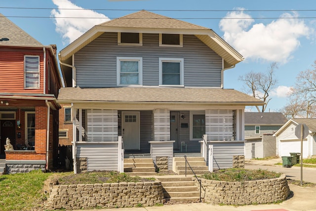 view of front of home featuring covered porch