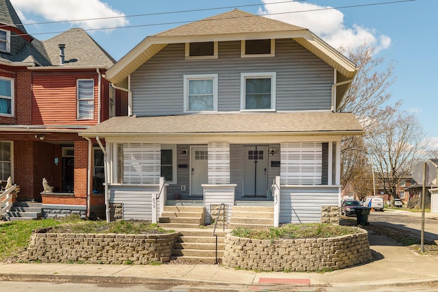 view of front of property with a porch